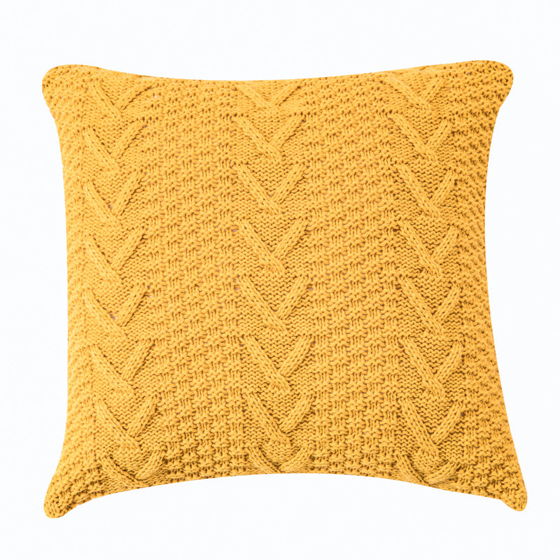 Coarse wool knitted cushion