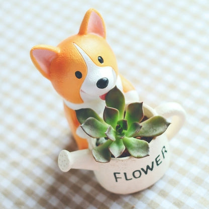 Creative Resin Corgi Succulent Plant Pots Mini Flower Pot 1pc