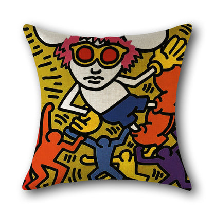 Trendy graffiti sofa cushion