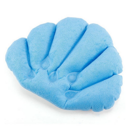 Inflatable bath pillow with suction cup