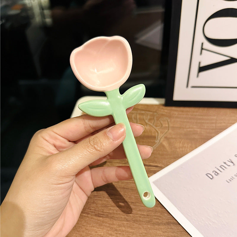 Cute Ceramic Flower Spoon