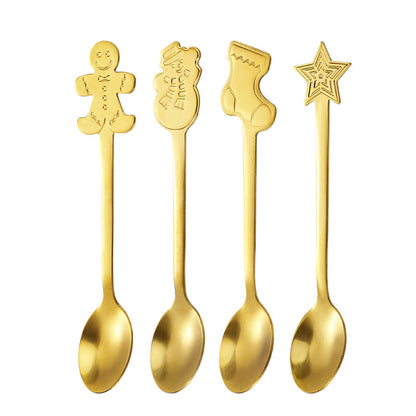 Unique Stainless Steel Christmas Tableware Spoon Gift Set