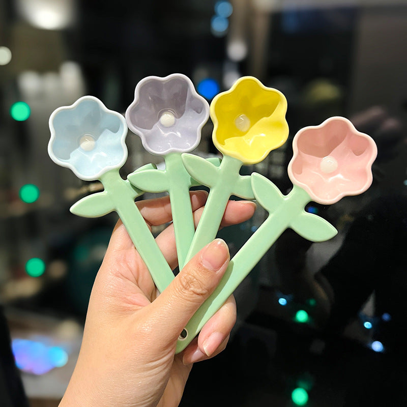 Cute Ceramic Flower Spoon