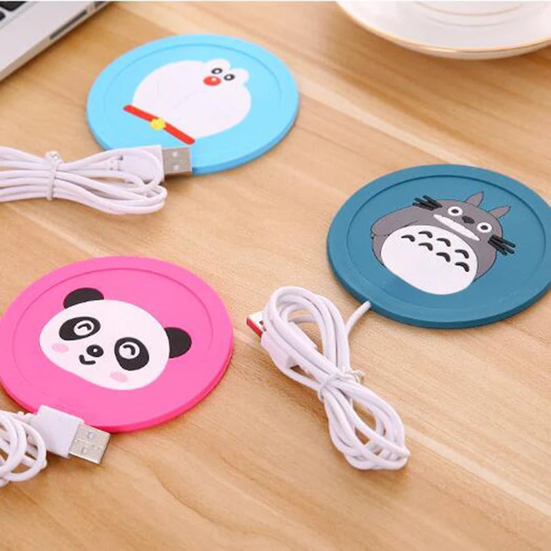 USB Warmer Gadget Cartoon Silicone thin Cup-Pad Coffee Tea Drink usb Heater Tray Mug Pad nice Gift