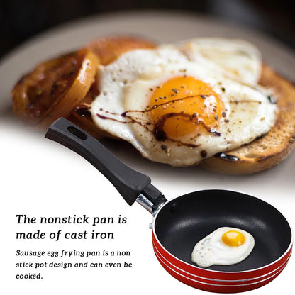 Mini Frying Pan Non-Stick Thickened Stainless Steel Frypan Pot Fried Eggs Saucepan Random Color Kitchen Cookware 12cm/14cm/16cm