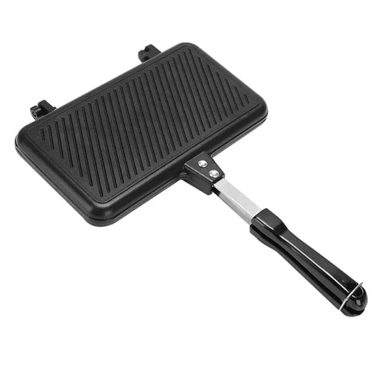 Sandwich Pan Practical Cookware Portable Camping Grill Home Frying Tray Aluminum Kitchen Breakfast Sandwiches Maker