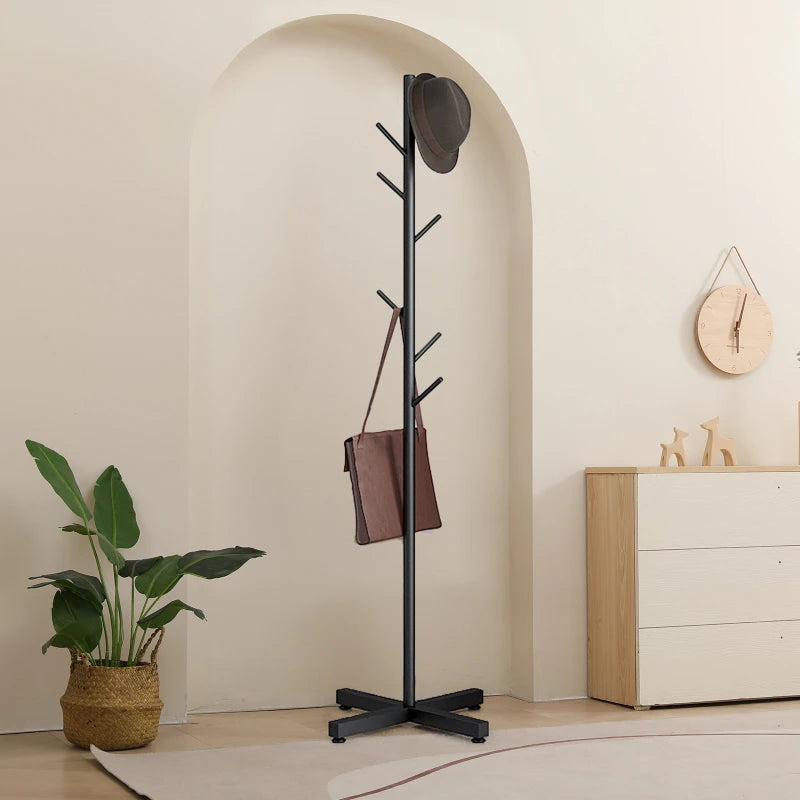 Coat Rack Floor Standing Clothes Hanger 8 Hooks Multifunction Storage Hat Organizer Handbags Home Accessories Tree Hanger