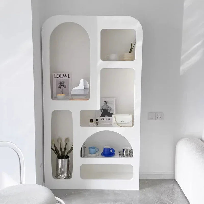 Plastic White Book Shelf Organizer Unique Items Minimalist Creative Corner Shelf Storage Library Furniture