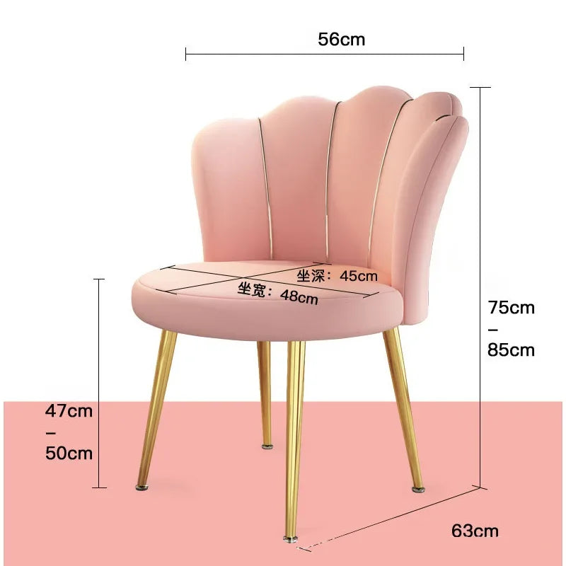 Shell flower makeup stool backrest ergonomic chair bedroom living room dining room versatile chair bedroom dressing chair