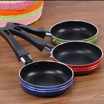 Mini Frying Pan Non-Stick Thickened Stainless Steel Frypan Pot Fried Eggs Saucepan Random Color Kitchen Cookware 12cm/14cm/16cm