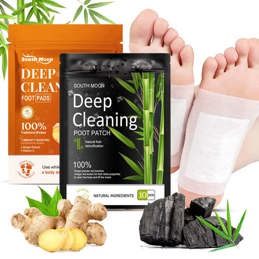 Natural Ginger Bamboo Detox Foot Patches Detoxification Body Toxins Cleansing Slimming Stress Relief Feet Pads Beauty Health