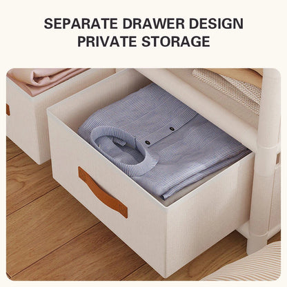 Nordic Dustproof Wardrobe Multi-Layer Household Bedroom with Drawer Clothing Quilt Bag Storage Cabinet Debris Organizer Shelves