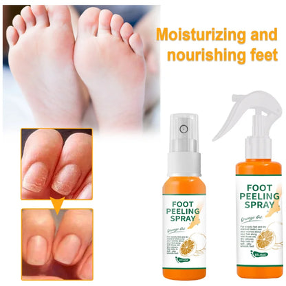 Foot Peeling Spray Natural Orange Essence Pedicure Hands Dead Skin Exfoliator Mask Whiten Baby Foot Care Tool Cosmetics