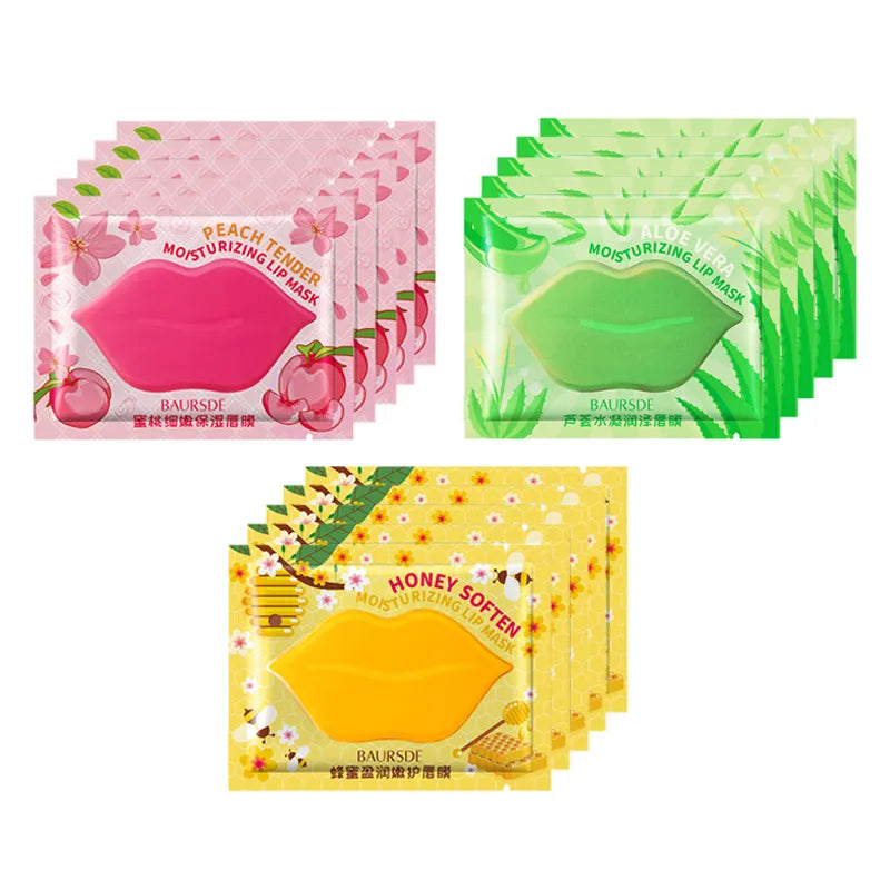 Collagen Nourishing Lip Mask Lip Care Moisture Fruits Essence Anti Aging Wrinkle Labial Gel Patch Lips Pad Patches