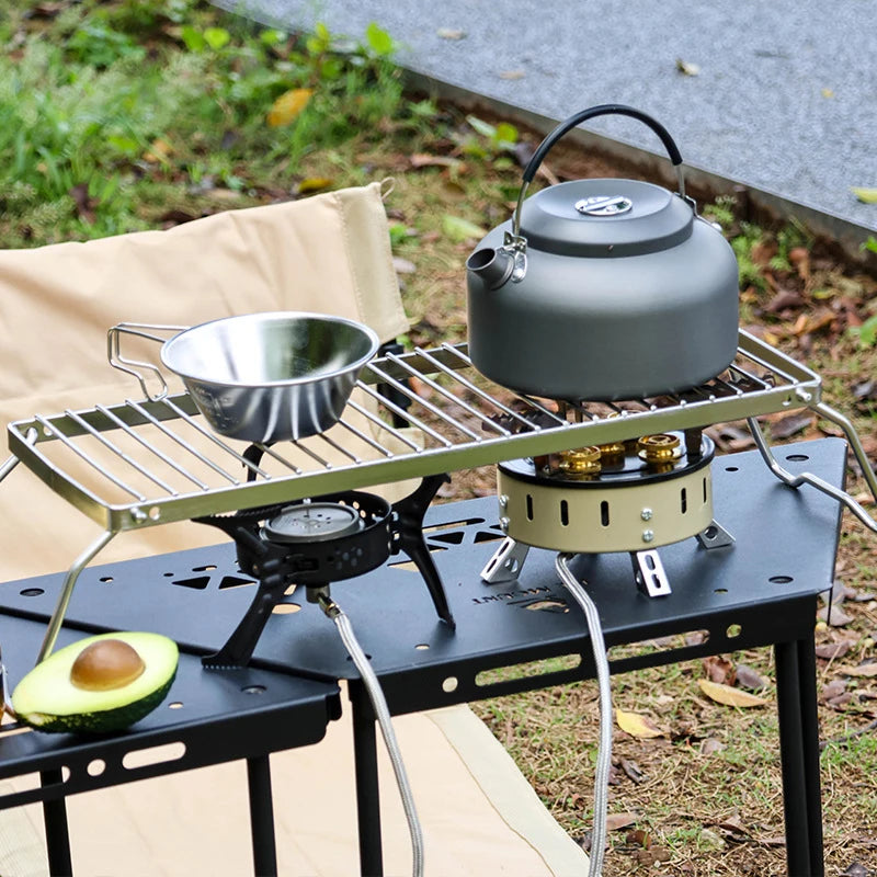 Mini BBQ Grill Stand Outdoor Camping Stainless Steel Burner Bracket Folding Campfire Grill Grate Outdoor Cookware BBQ Rack