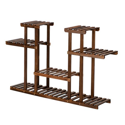 Multi-Function Carbonized Wood Plant Stand