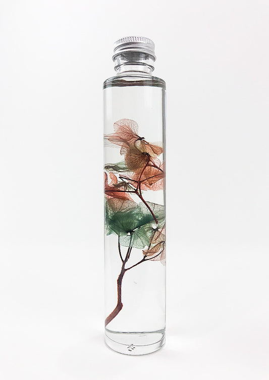 Hydrangea Preserved Bottle, Water Globe, Home Interior Decor