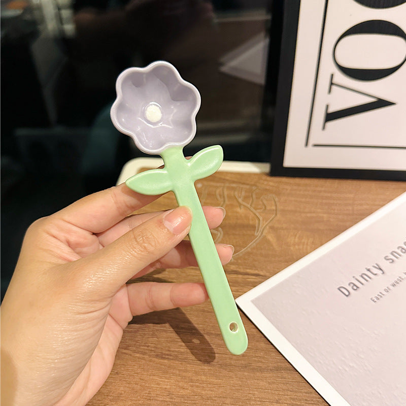 Cute Ceramic Flower Spoon