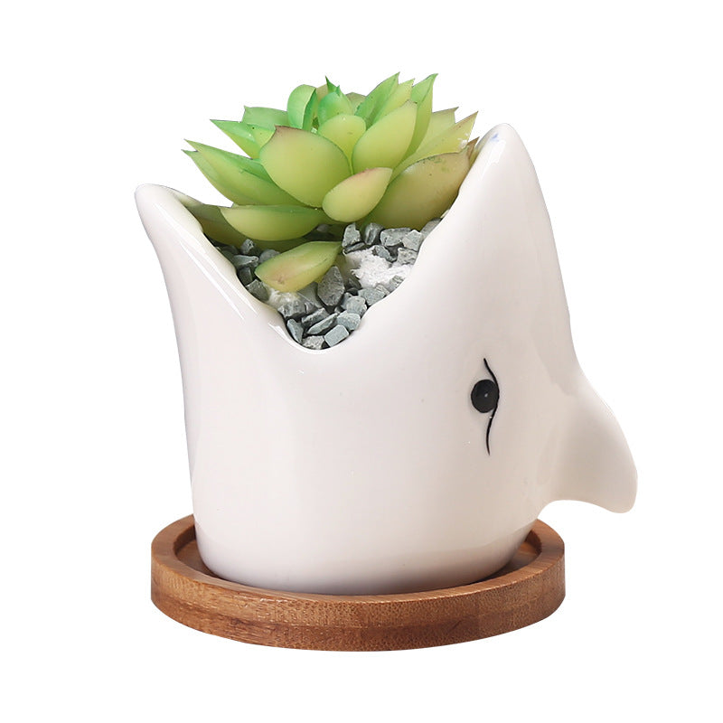 Succulent Pot Creative Cartoon Ceramic Flower Pots European-style Simple Indoor Desktop Pots For Plants Office Decor Planters