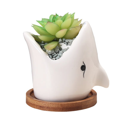 Succulent Pot Creative Cartoon Ceramic Flower Pots European-style Simple Indoor Desktop Pots For Plants Office Decor Planters