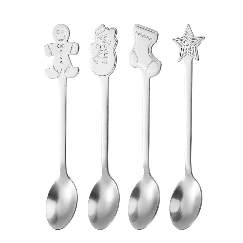 Unique Stainless Steel Christmas Tableware Spoon Gift Set