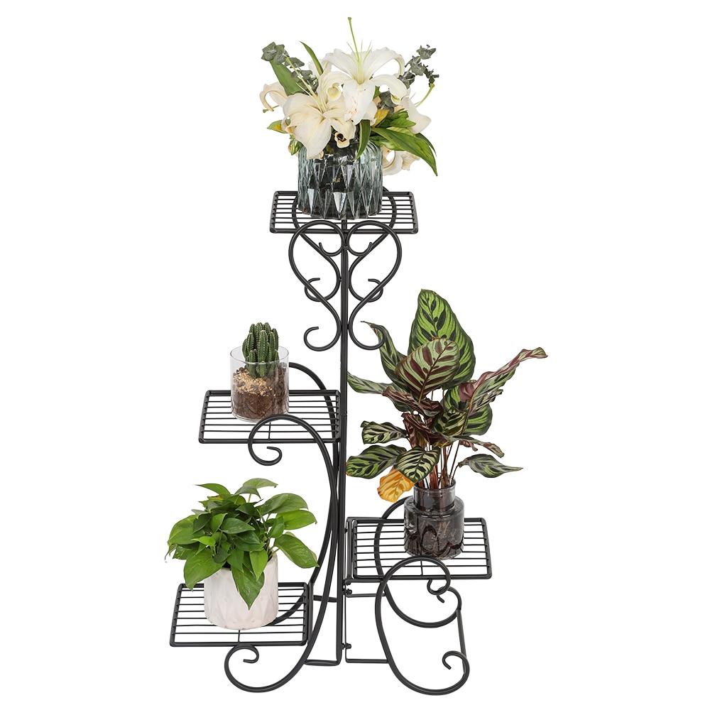 Flower Metal Garden Flower Potted Square Stand Flower Pot Rack 4